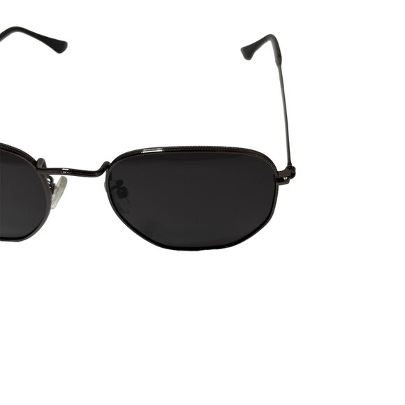 Retro Hexagonal Geometric Sunglasses Mirror Lens Classic Hipster Style Pre-Owned - Picture 6 of 11